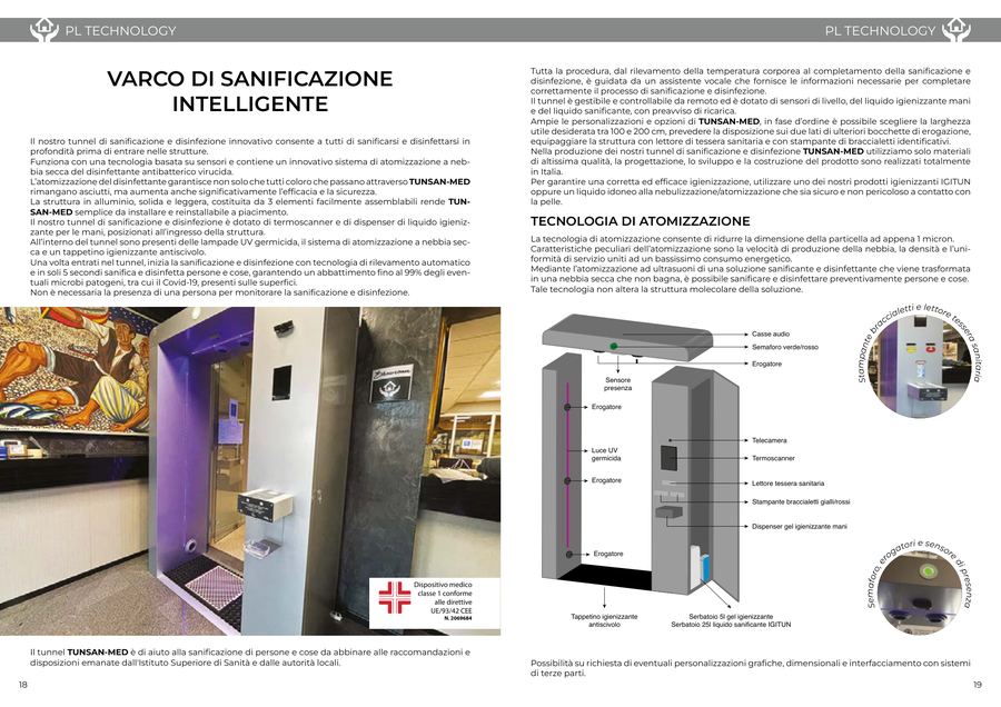 Varco di sanificazione intelligente
