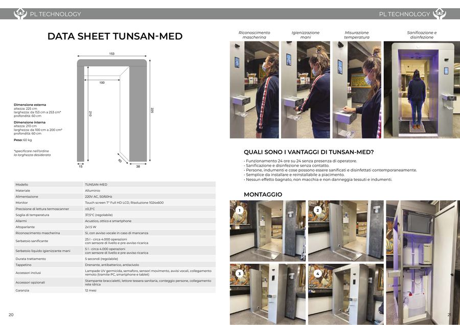 Data sheet tunnel sanificazione