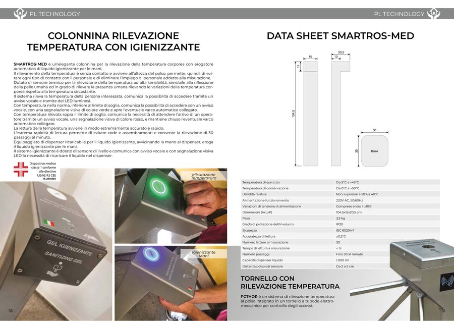 Tornello e colonnina igienizzante