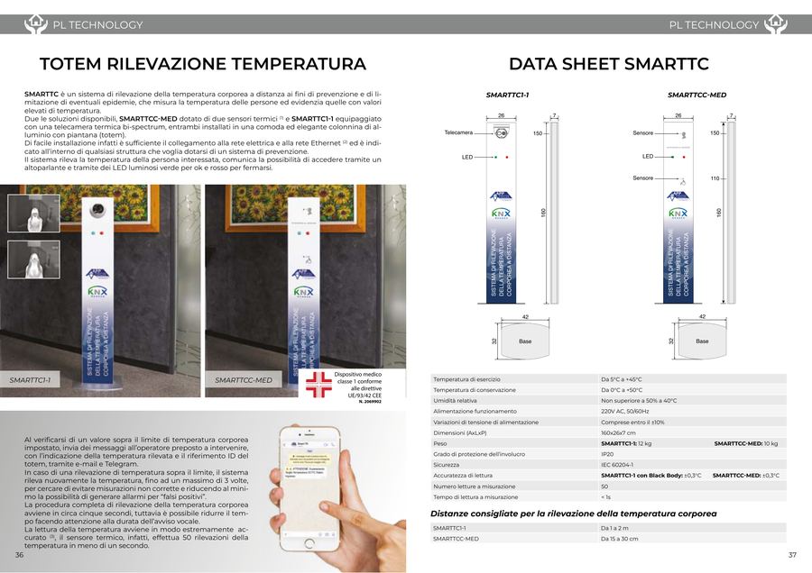 Totem rilevazione temperatura